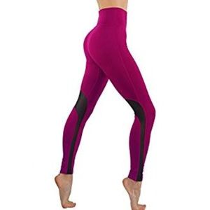 Workout leggings with mesh detail solid colors